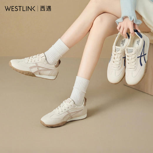 西遇厚底德训鞋女2026新款春季小白鞋运动休闲百搭巨好看阿甘鞋子V0566347 商品图0