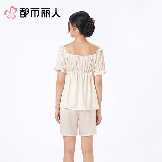 都市丽人睡衣女士睡衣薄家居服冰雪丝睡衣女士丝质短袖套装有杯垫吊带短裤LHC2E1 商品图2