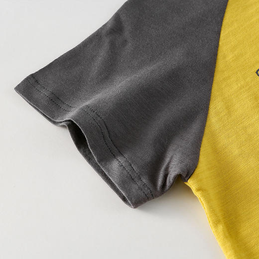 【10A抗菌纯棉】棉花堂夏款透气透湿撞色竹节棉印花儿童短袖T恤--- FA61163 商品图6