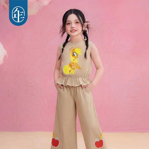 小马宝莉联名年衣童装背心阔腿裤套装夏季新款卡通无袖上衣休闲裤 商品图1