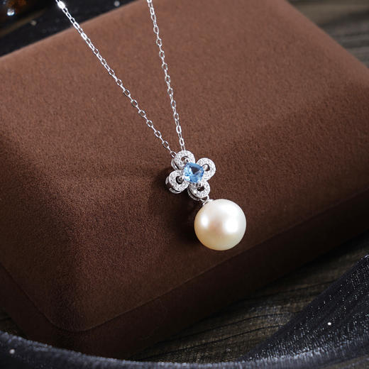 子佩集【幸遇四叶】银S925珍珠惜王妃套链项链【MLTL060】蓝四叶草2602 商品图0