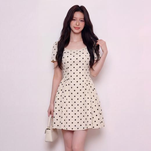 奢姿大码女装2026夏季减龄波点设计方领连衣裙胖妹妹钉珠时尚裙子9962860117 商品图3