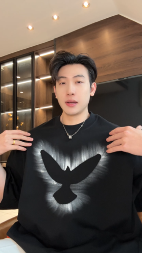 SG8704SDSA男装2026新款高贵轻奢美式复古鸟喷绘短袖T恤百搭时尚上衣