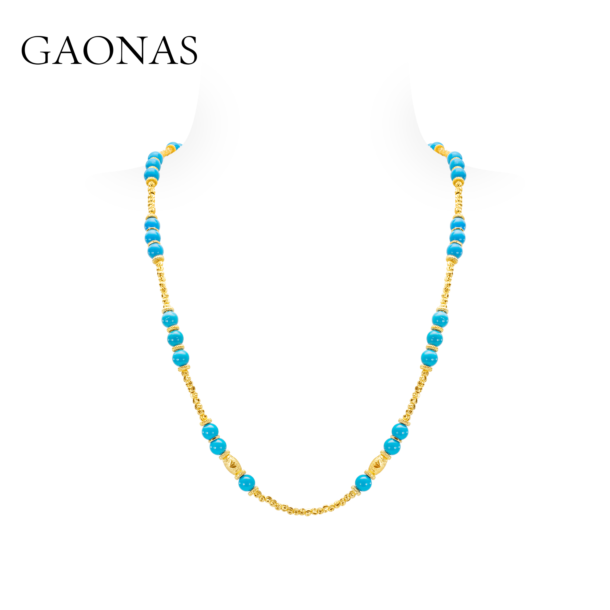 GAONAS 景泰之韵 中式贵气百搭度假风老钱多功能金色项链11949XB