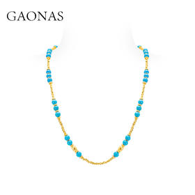 GAONAS 景泰之韵 中式贵气百搭度假风老钱多功能金色项链11949XB