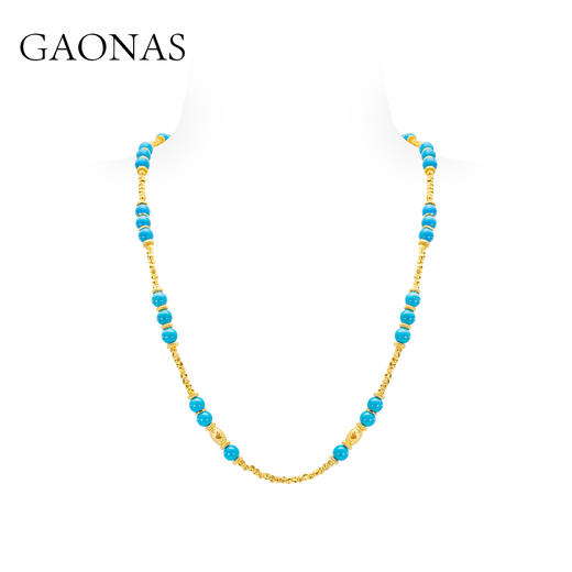 GAONAS 景泰之韵 中式贵气百搭度假风老钱多功能金色项链11949XB 商品图0