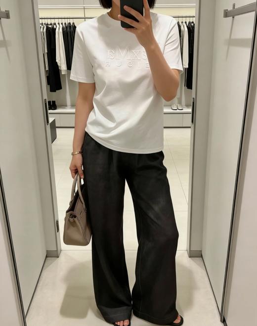 专柜同步MAX新款凹凸字母纯色T恤 商品图3