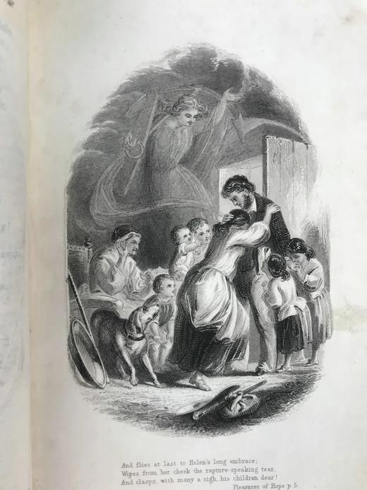 约19世纪后期 托马斯·坎贝尔诗集 3幅铜版插图 真皮精装64开 商品图3