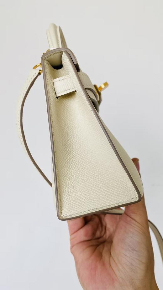 【纯手缝定制不退换】爱马仕 mini kelly 二代 奶昔白 金扣（MM） 商品图8
