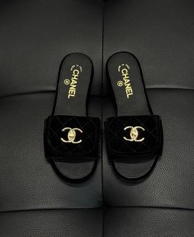 女款菱格丝绸凉拖鞋he025