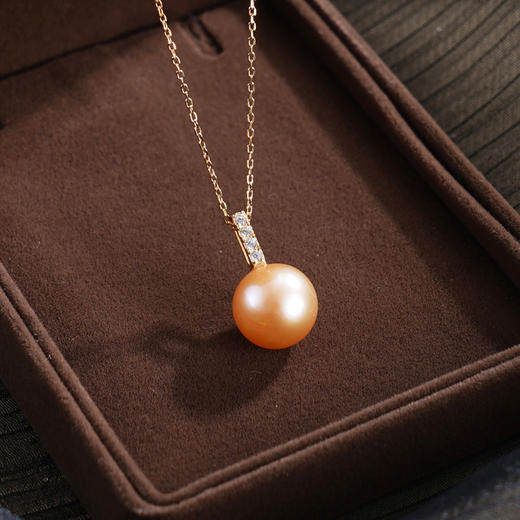 子佩集【缪斯之梦】银S925珍珠惜王妃套链项链【MLTL055】镀金一字吊球粉2602 商品图0