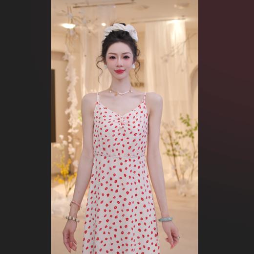 MAXRIENY浪漫度假感小红书连衣裙26夏季新款法式吊带印花裙子女(货号:MF80DR256) 商品图0