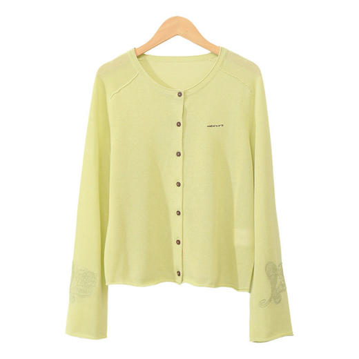 「自」全新升级【铂金会员321/天猫429/差价108】(22006)洛诗琳天丝亚麻长袖针织开衫2026气质新款重工绣花外套女 商品图4