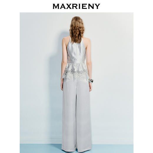 【商场同款】MAXRIENY法式优雅感无袖收腰荷叶下摆挂脖上衣25夏款(货号:MC86TP317) 商品图3