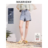 【商场同款】MAXRIENY浮雕肌理感小a显瘦浅牛仔蓝短裤女2025夏款(货号:MC86PA263) 商品缩略图0
