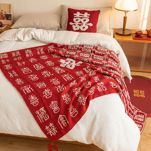 摩登主妇百喜毯新婚结婚订婚礼物送新人闺蜜高级感实用毯子伴手礼 商品图3