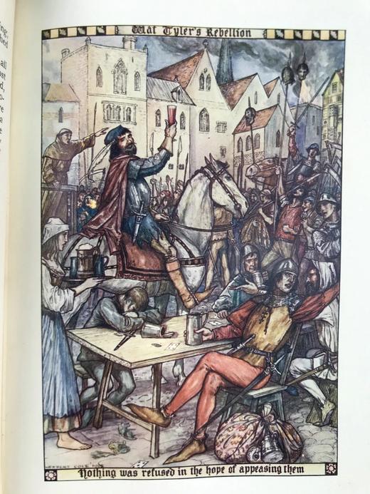 约20世纪早期 傅华萨编年史 12幅彩色插图 漆布精装32开 商品图7