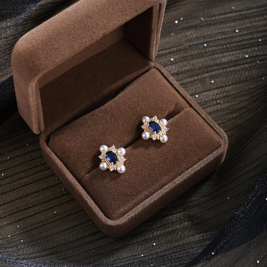 子佩集【女王风华】银S925珍珠惜王妃耳钉【MLEH041】菱形四芒星2602 商品图1