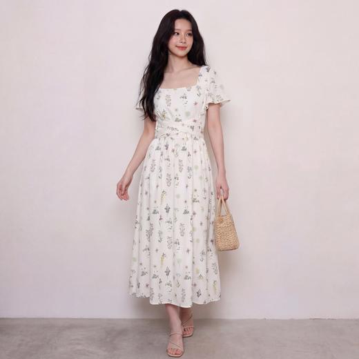 奢姿大码女装2026夏季减龄碎花方领连衣裙胖妹妹甜美风时尚裙子9962860143 商品图3