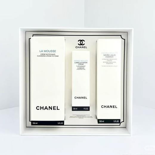 送礼新品【送礼袋】CHANEL香奈儿山茶花水感清透三件套礼盒装 （山茶花洁面150ml+气泡水150ml+乳液30ml） 香港直邮 商品图2