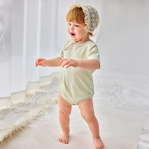 迷你巴拉巴拉婴儿衣服宝宝连体衣亲肤透气动物提花三角包屁衣夏季 商品图3