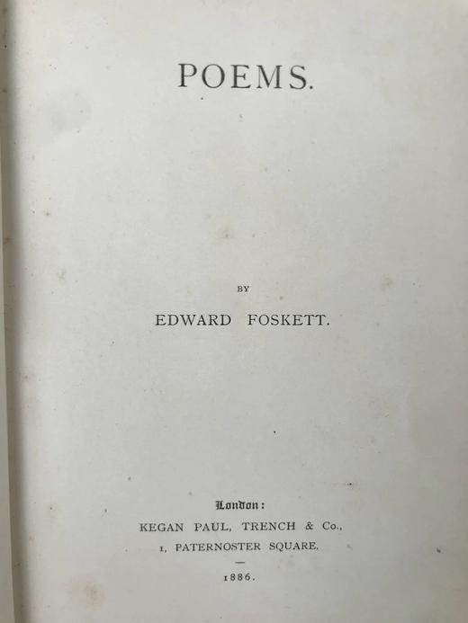 1886年 爱德华·福斯克特诗集 全真皮精装32开 商品图3