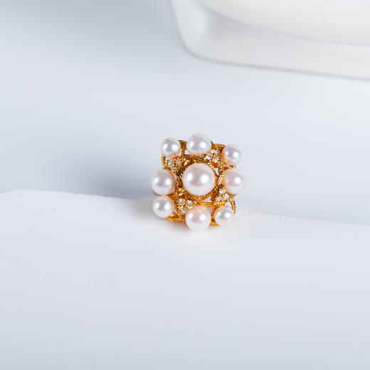  ⁶孤品：【akoya珍珠】钻石18K金戒指，4-8MM，编号JZG101，指圈11#，48小时鉴赏期——SS06-CR-YMZZ【HOT】 商品图0