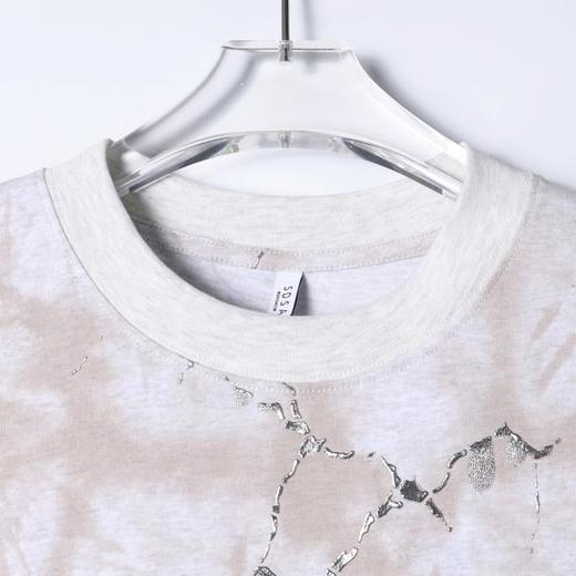 SDSA男装2026新款高贵轻奢裂纹滴胶扎染圆领短袖T恤百搭舒适上衣 商品图1