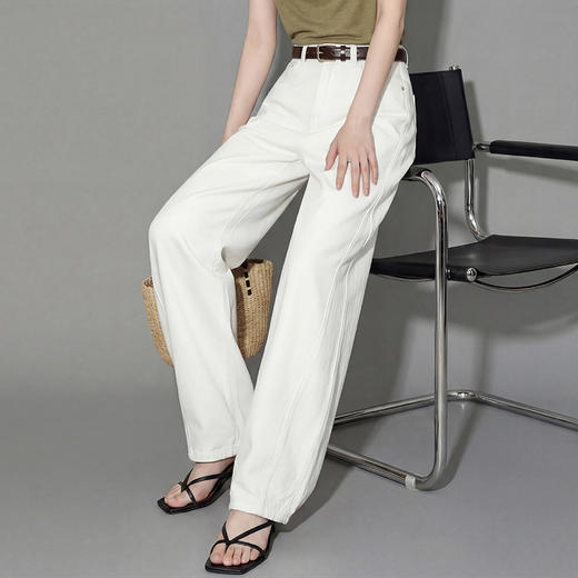 西遇复古高腰显瘦2026春新款宽松显瘦百搭直筒牛仔镰刀裤弯刀裤H0060237 商品图2