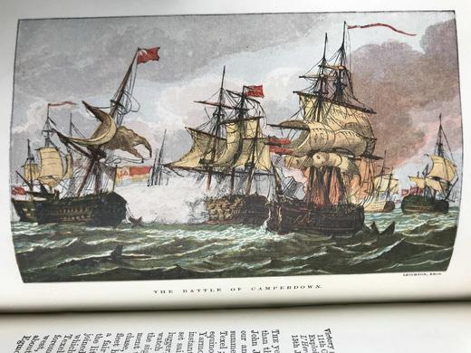 工坊特装本！约1890年代 英国海军重大战役史 配多幅彩色版画插图 全真皮精装32开 商品图11