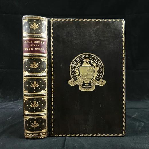 1900年 美国西部漫游记 数十幅精美版画插图 全真皮精装36开 商品图0