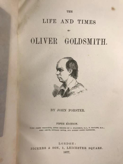 工坊特装本！1877年 约翰·福斯特《戈德史密斯生平与时代》 40幅木刻版画插图 全真皮精装32开 商品图4