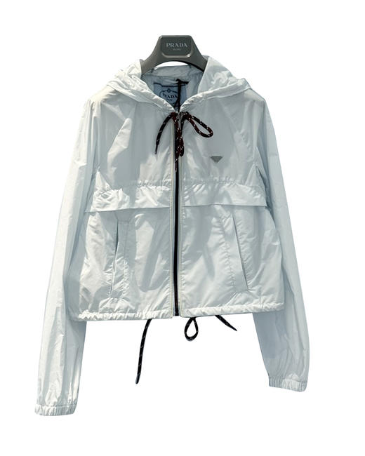 女款短版尼龙连帽风衣la020 商品图0