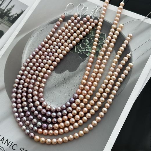 章小蕙风格，温柔有力量大女主·天然色ji光淡水珍珠 粉紫渐变项链 7-8mm 商品图3