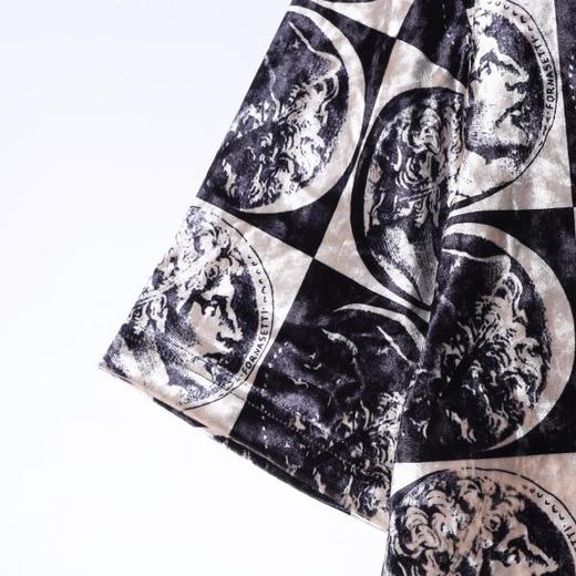 SDSA男装2026新款轻奢潮牌植绒棋盘格圆饼设计圆领短袖T恤百搭 商品图2