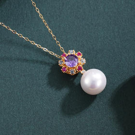 子佩集【灵毓秀馨】银S925珍珠惜王妃套链项链【MLTL048】镀金紫太阳2602