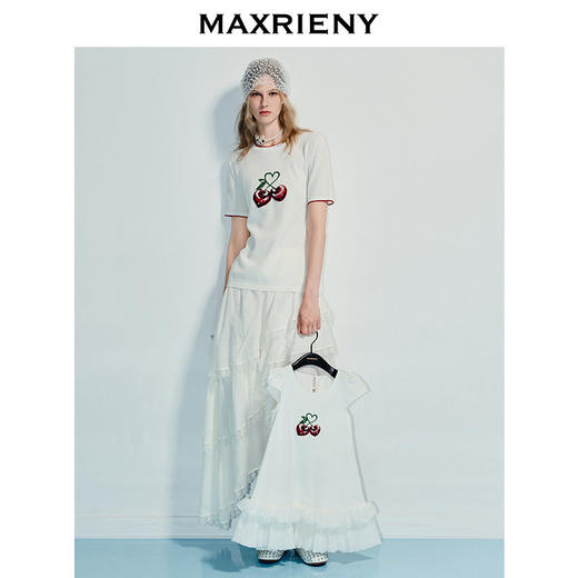 【商场同款】MAXRIENY甜美风mini泡泡袖立体绣花A字女童连衣裙(货号:MK86DR252) 商品图1