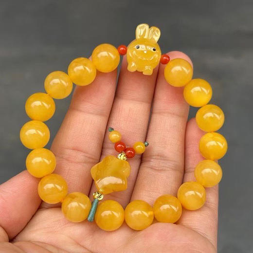 【青山特惠】10mm精品原矿俄料满蜜鸡油黄蜜蜡手串 13.7克 m78 商品图2