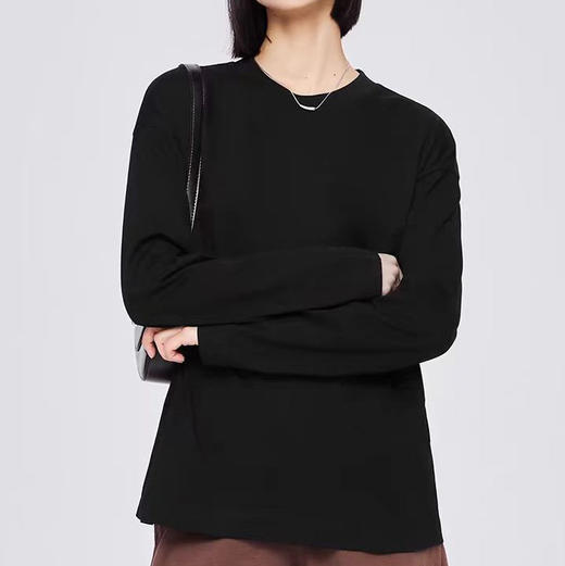 经典百搭「加购3件到手99元」与竹 230g重磅全棉长袖T恤 百搭舒适 5色可选 男女同款 商品图3