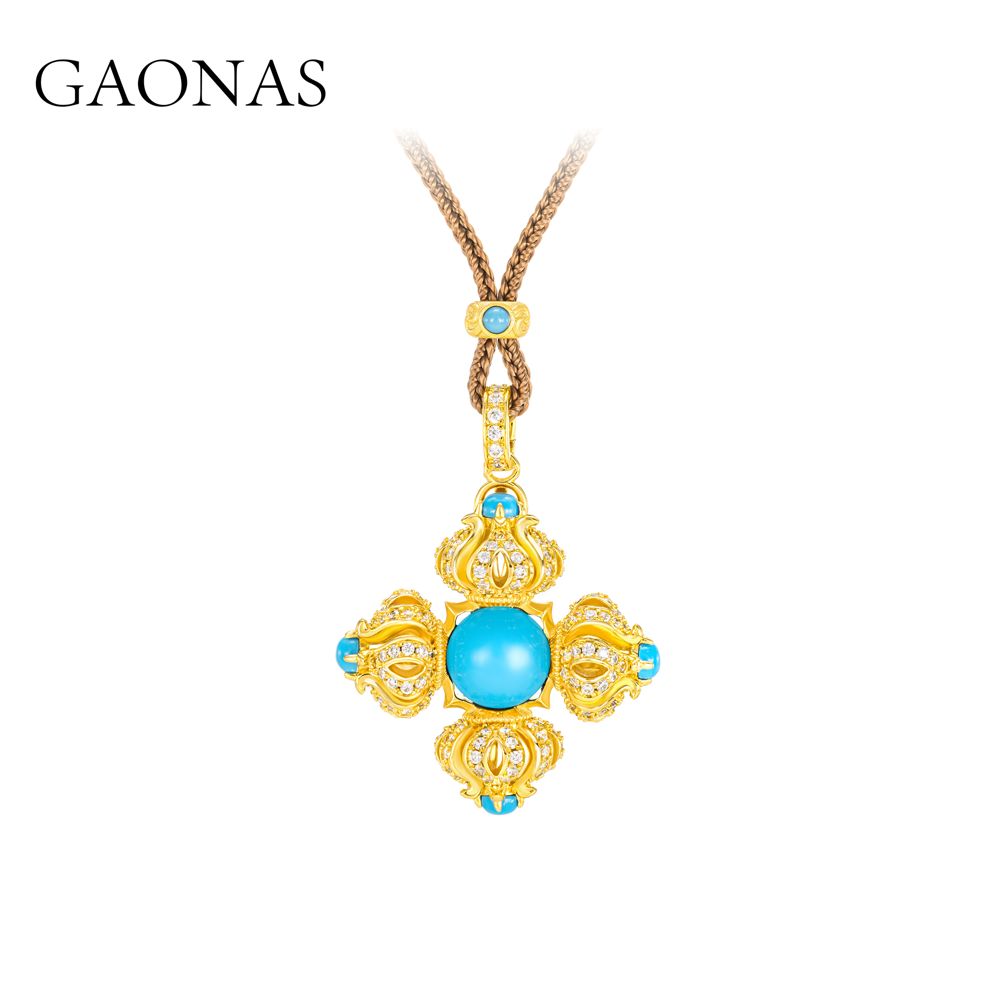 GAONAS   图腾迷恋 贵气老钱金色项链11939XGO