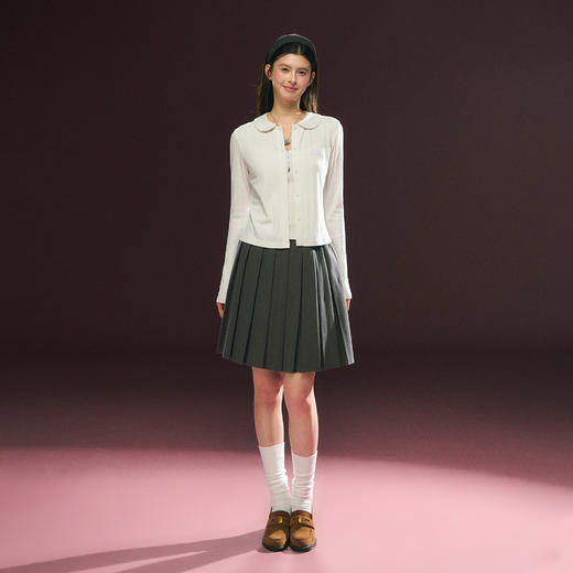 Ariseism 美式复古白色长袖上衣吊带背心套装女春季新款两件套 商品图3