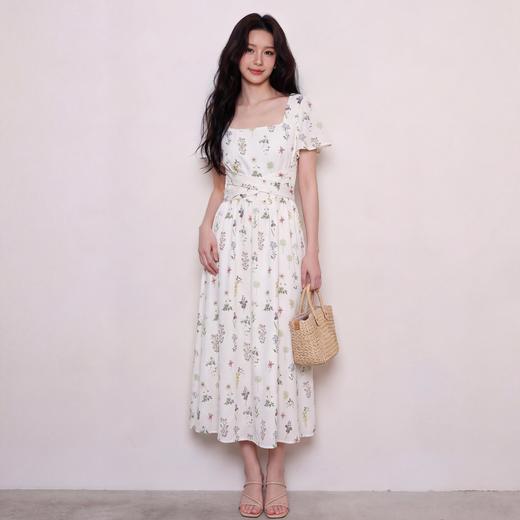 奢姿大码女装2026夏季减龄碎花方领连衣裙胖妹妹甜美风时尚裙子9962860143 商品图0