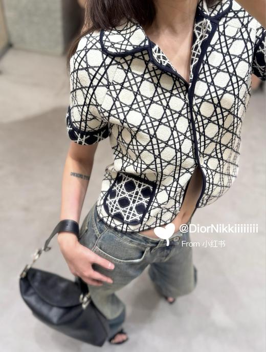 迪奥 26Ss春夏新款 藤格纹短袖休闲针织外套（MM） 商品图4