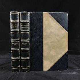 约19世纪后期 沃顿《社交界的才子俊男》（全2卷） 20幅版画肖像插图 真皮精装32开