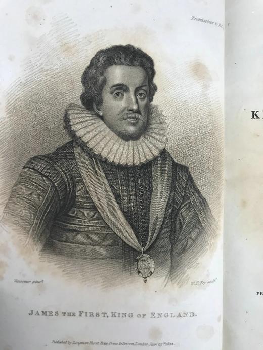 含精美藏书票！1822年 露西·艾金《詹姆斯一世宫廷回忆录》（全2卷） 2幅插图 全真皮精装大32开 商品图3