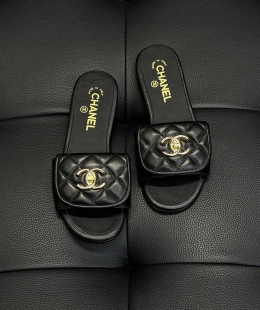 女款logo菱格凉拖鞋he025 商品图1