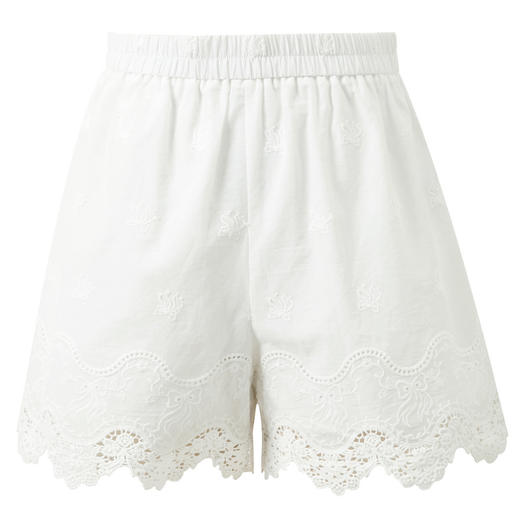 【100棉】三彩2026夏季新款休闲裤高腰白色镂空绣花短裤可外穿S 商品图4