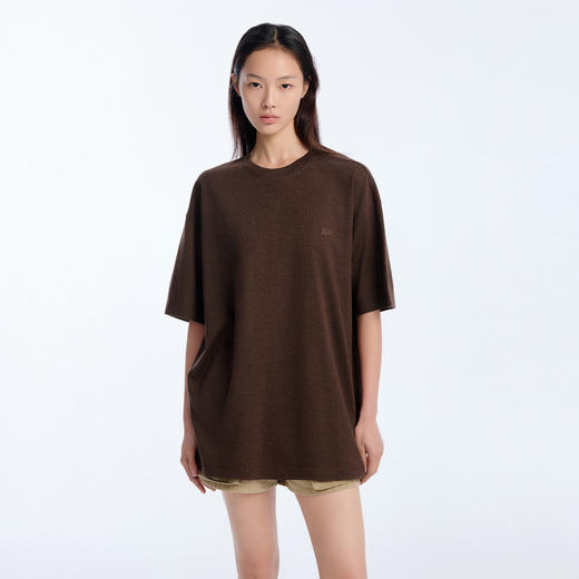 NPC潮牌宽松简约纯色圆领短袖T恤绵羊毛混纺男女春夏上新NP61TE33 商品图2