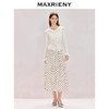 MAXRIENY米白色针织衫2026年春季新款V领套头毛衣修身荷叶边上衣(货号:MF80JA013) 商品缩略图1
