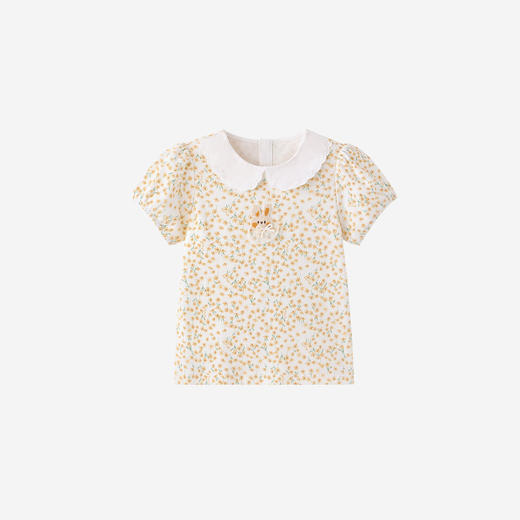 【莫代尔】英氏儿童衣服女童夏季短袖T恤针织卡通薄款上衣圆领可爱百搭上装 商品图4